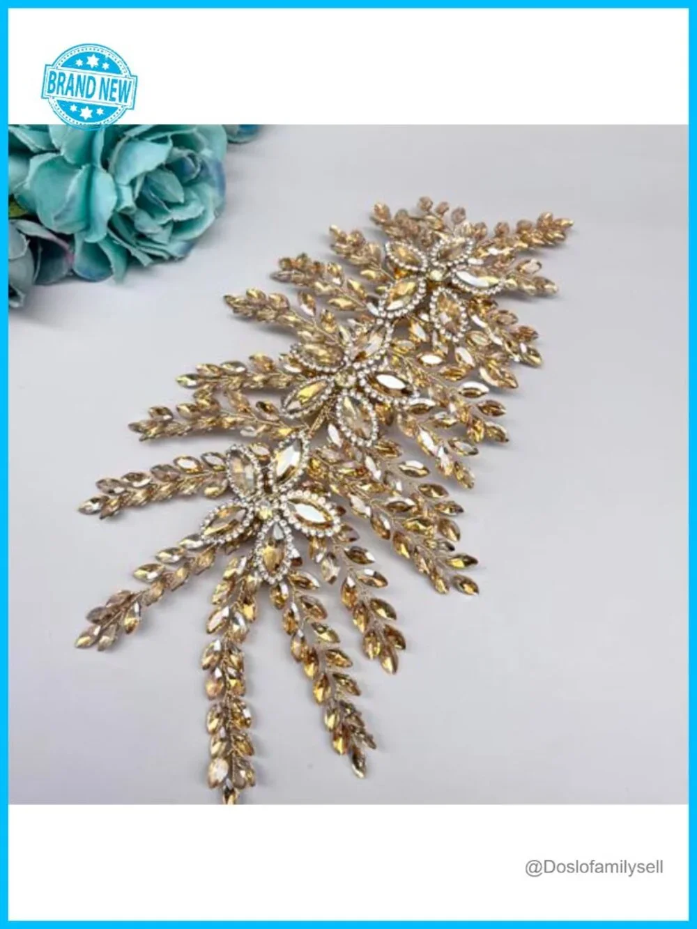 Handcrafted Rhinestone Wedding Hair Headband, Soft Metal Branches, Bendable,
